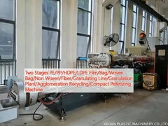 Película PE/PP/HDPE/LDPE de dois estágios/saco/saco tecido/não tecido/fibra/linha de granulação/estação de granulação/reciclagem de aglomeração/máquina de pelletização compacta